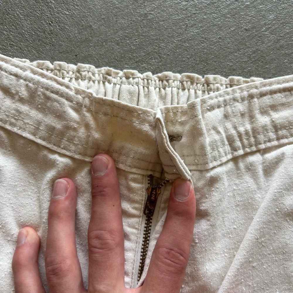 Vintage 80s Levis Canvas Pants Size 26x26 White Tab Straight Leg Talon Zipper